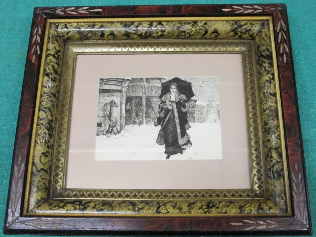 Lady Bountiful Etching Framed Print