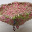 Bowl Woven Fabric Hand made Beaded