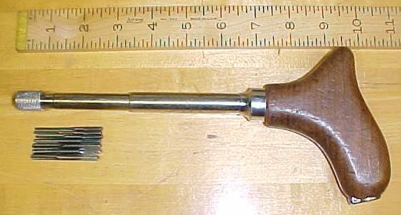 Wards Master Push Drill Pistol Grip Wood Handle Rare!