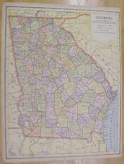 Antique Map North & South Carolina Georgia 1902