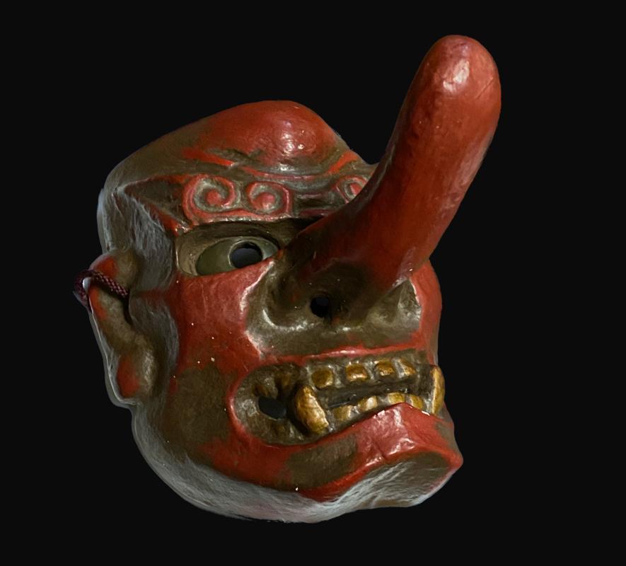 Japan - Handmade charismatic tengu mask - 1960s.