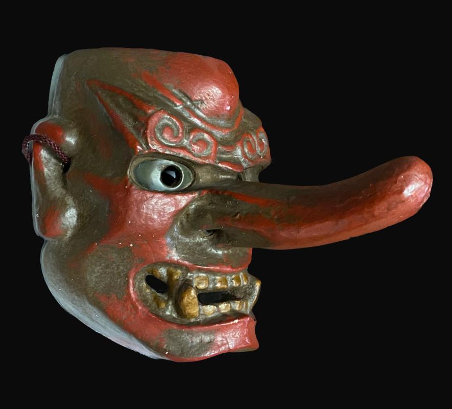 Japan - Handmade charismatic tengu mask - 1960s.
