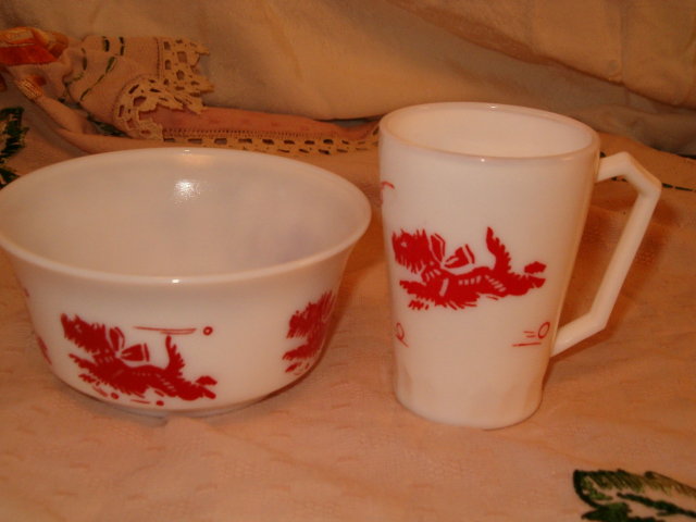 Scotty Dog child's bowl and mug set
