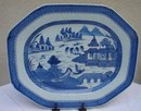 C. 1840-1850 BLUE CANTON PLATTER 17