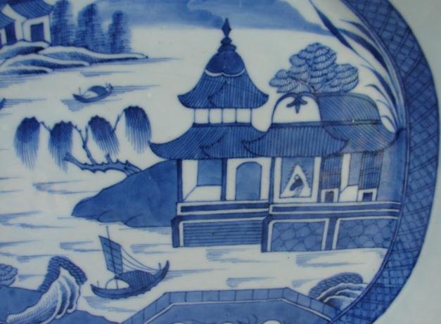 C. 1840-1850 BLUE CANTON PLATTER 17