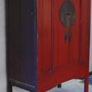 Antique Chinese Red Lacquered  Wedding Cabinet
