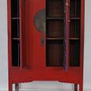 Antique Chinese Red Lacquered  Wedding Cabinet