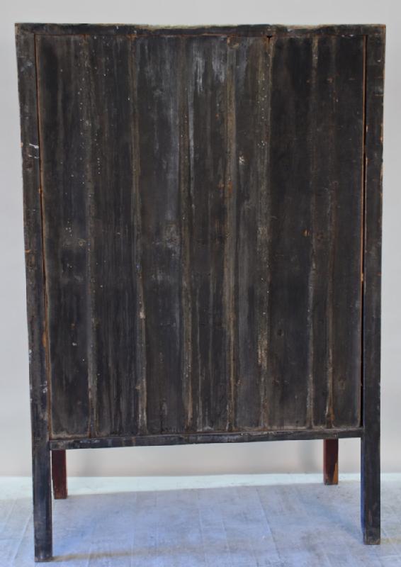 Antique Chinese Red Lacquered Wedding Cabinet