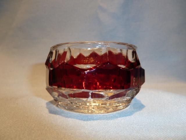 NEW MARTINSVILLE RED FLASH GLASS MASTER OPEN SALT 1915