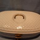 ANTIQUE GERMAN CHICKEN WIRE GRANITEWARE ENAMEL OVAL BREAD BOX KEEPER