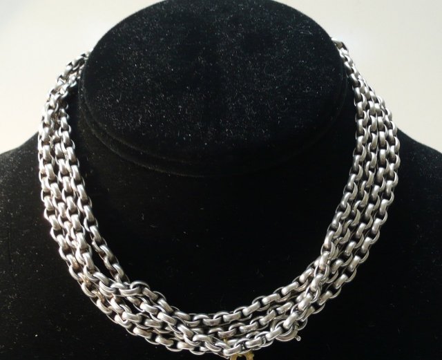 Victorian Sterling Long Guard Chain Necklace