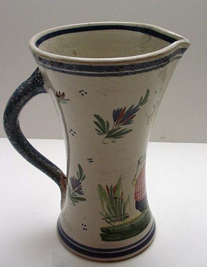 Quimper Early Beaker Jug: HB Quimper c.1890