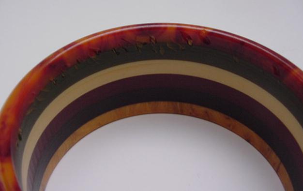 Bakelite Wide Laminated Multicolored Bangle