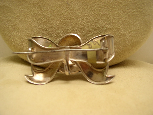 Victorian Sterling Engraved Bow Brooch