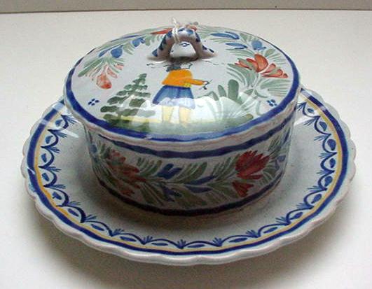 Quimper Covered butter Dish