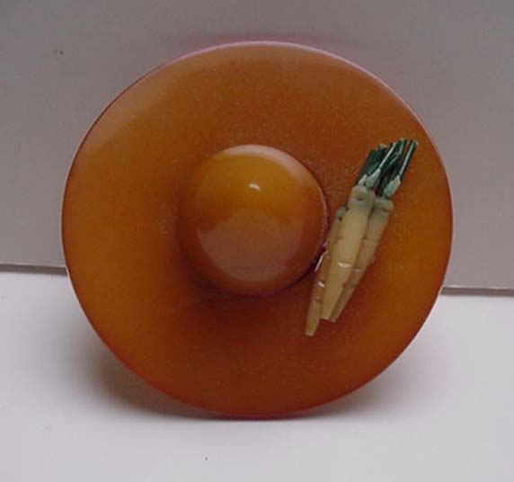 Bakelite vintage hat with parsnips pin