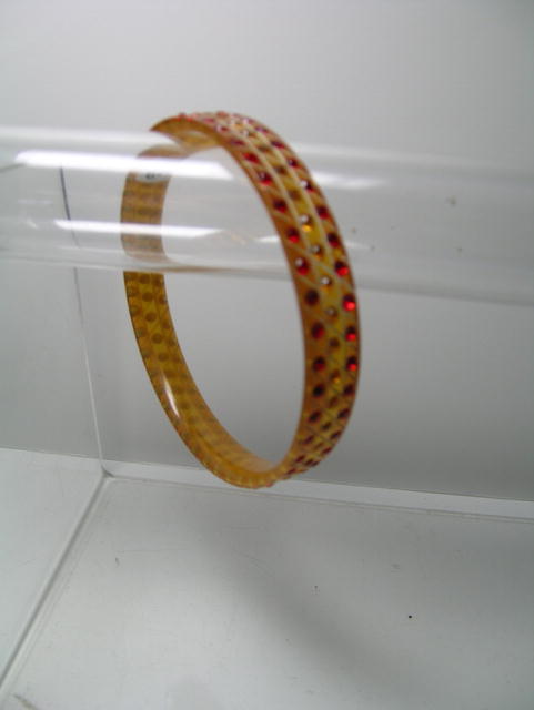 Celluloid vintage Deco Red and Amber Bangle