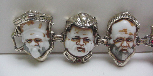 Costume jewelry Bracelet with Asian faces