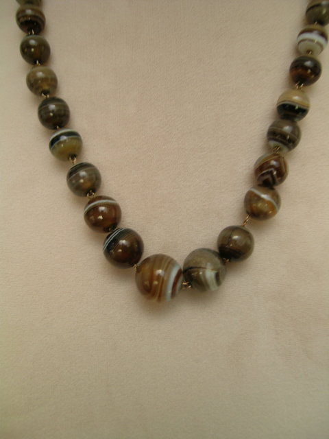 Victorian Long Strand Necklace of Cocoa colored