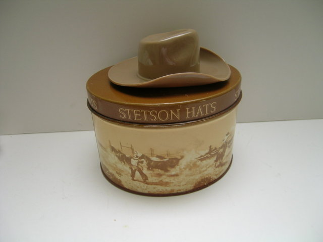 Stetson Hats Cowboy Hat Advertising Tin with