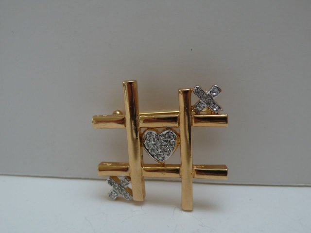 Butler & Wilson  Tic Tac  Toe Love Brooch