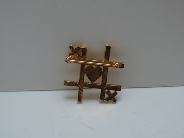 Butler & Wilson  Tic Tac  Toe Love Brooch