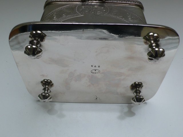 Victorian Silver Plate Rectangular Biscuit Box