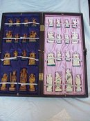 Antique Oriental hand Carved Ivory Chess Set