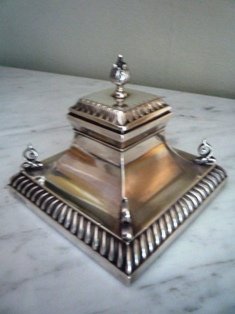 ENGLISH STERLING SILVER INKWELL