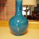 Large Chinese Turquoise Blue Bottle Vase