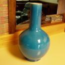 Large Chinese Turquoise Blue Bottle Vase