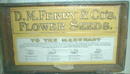 D.M.Ferry Flower Seeds Wood Box Paper Label - VERY Old