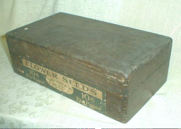D.M.Ferry Flower Seeds Wood Box Paper Label - VERY Old