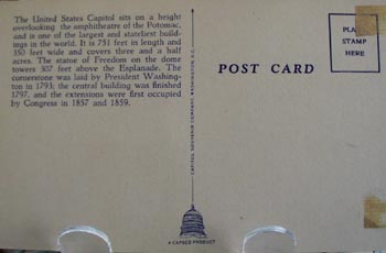 Washington DC Capitol Dome Postcard