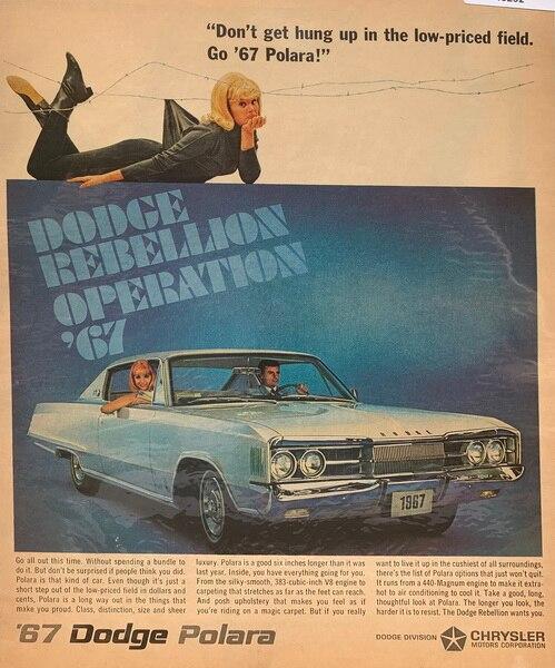 Dodge Polara 1966 Ad. This c