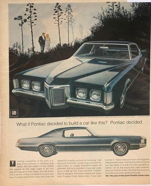 Pontiac Grand Prix 1968 Ad.