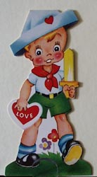 Boy with Paper Hat & Sword Valentine.