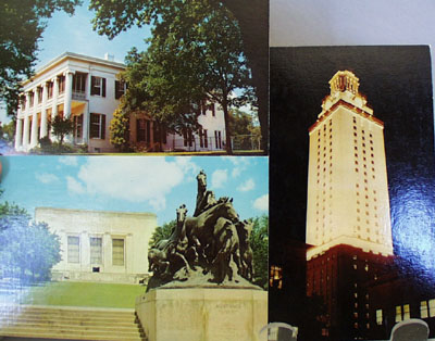 Mustangs, Tower, Mansion Texas Postcard  