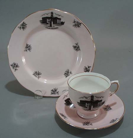 Salisbury Fine Bone China 3 piece set showing City hall and Cenotaph