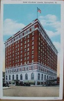 Hotel Abraham Lincoln, Springfield Ill postcard,