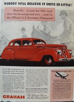 Graham Car Cost so Little Ad 1937