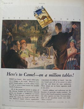 Camel Cigarettes Here's to Camel Ad 1927