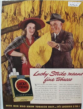 Lucky Strike Frank Brown Lady Red Hat Ad 1941