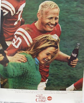 Coca-Cola & Football Player Ad 1965