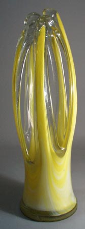 Yellow Roadside art glass vase.