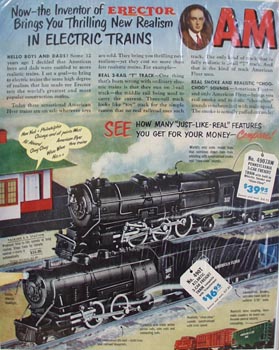 American Flyer Train Hello Boys & Dads Ad 1949