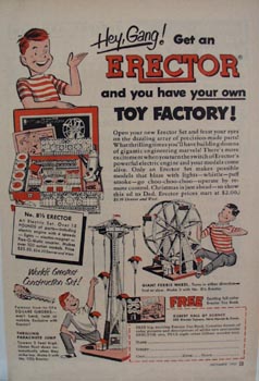 Erector Construction Toy Hello Gang Ad 1952