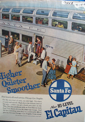 Santa Fe RR Higher Quieter Ad 1957