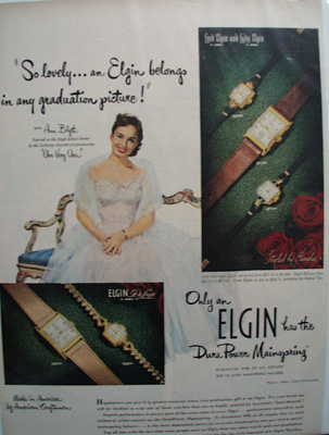 Elgin Watches Ann Blyth Ad 1950