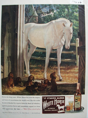 White Horse Whiskey Trustworthy Ad 1946